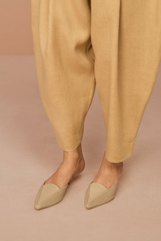 Faux Leather Zalea Heels – Beige