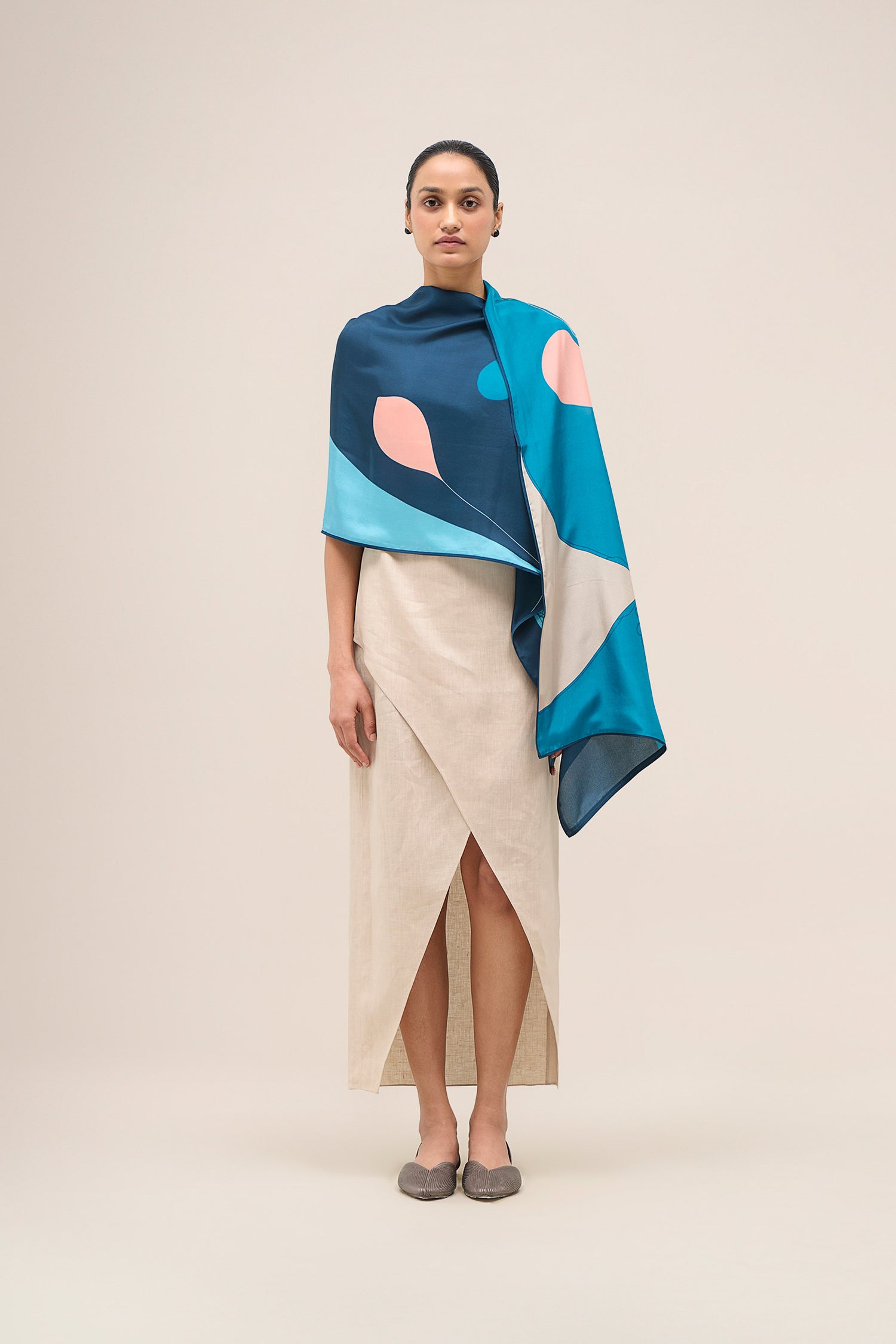  Silk Shabgul Scarf – Blue