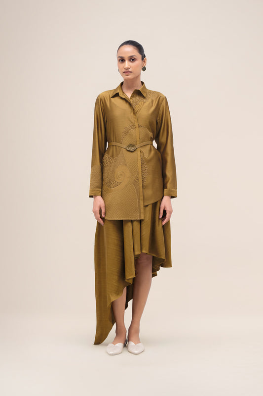 Silk Akina Shirt Set – Green