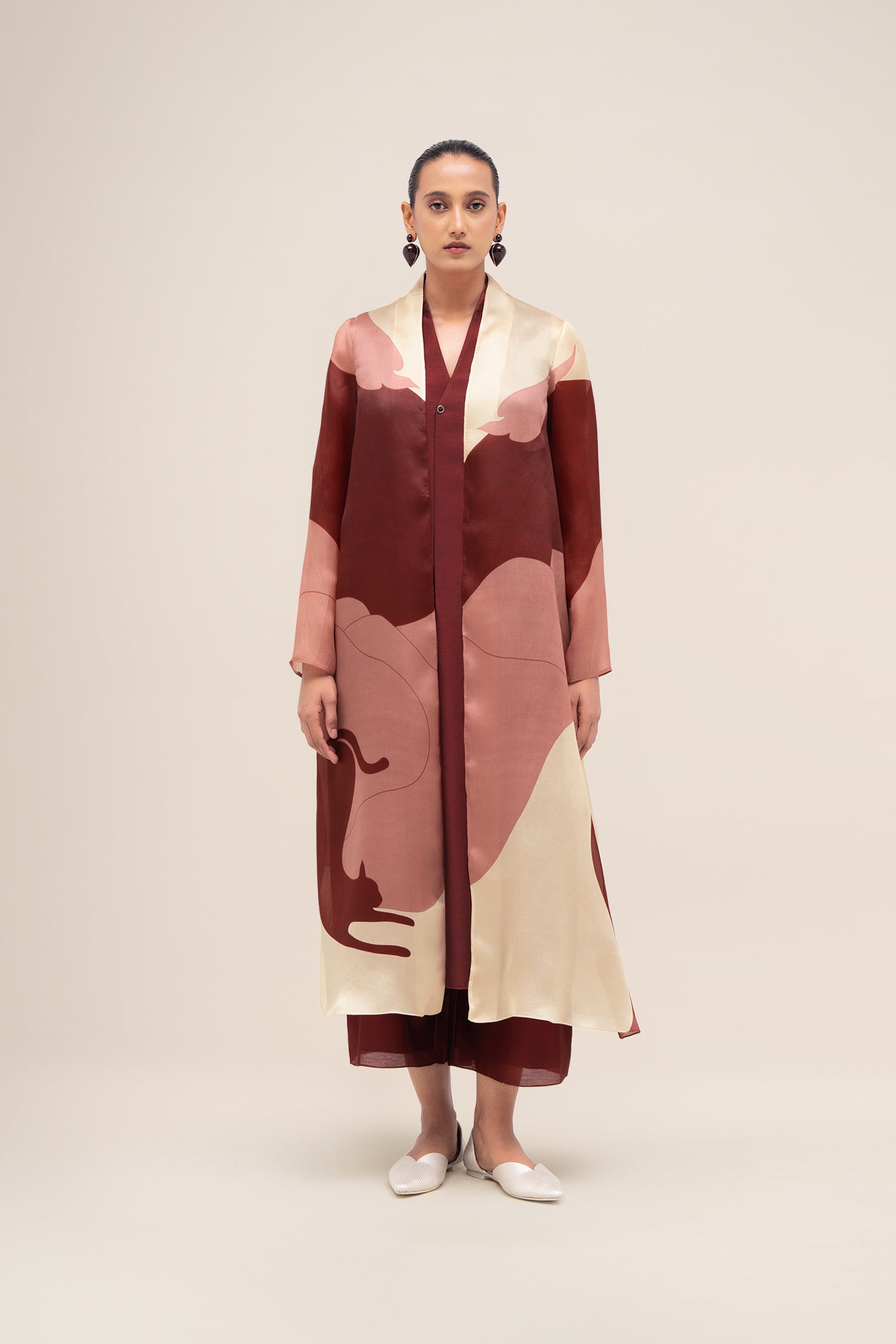  Silk Rinat Jacket Set – Red