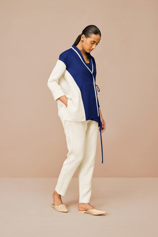 Linen Beia Shirt Set – Blue