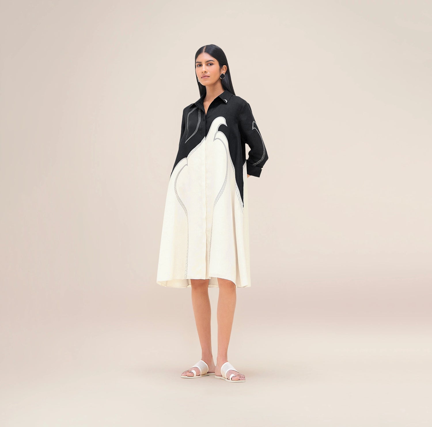  Linen Lark Dress – Black