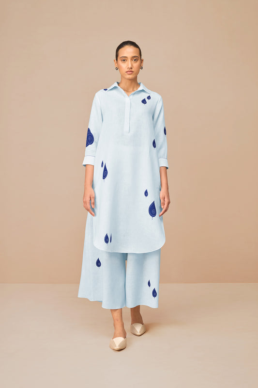 Linen Nevra Tunic Set – Blue