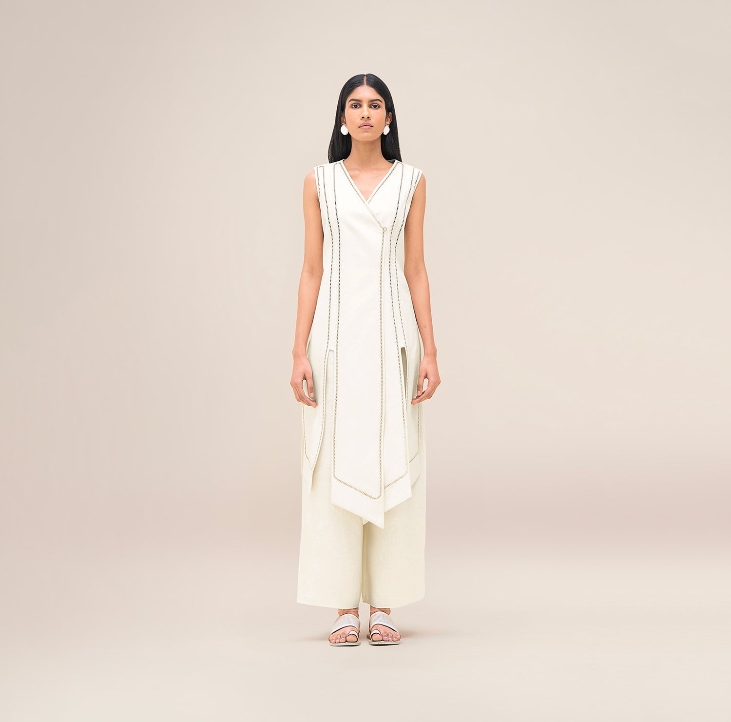  Linen Kashika Tunic Set – Ivory