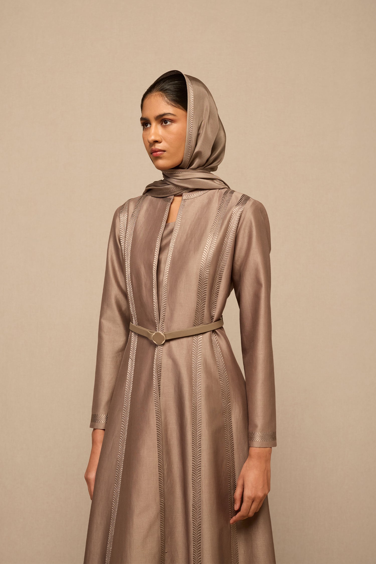  Chanderi Rubab Jacket Set – Grey