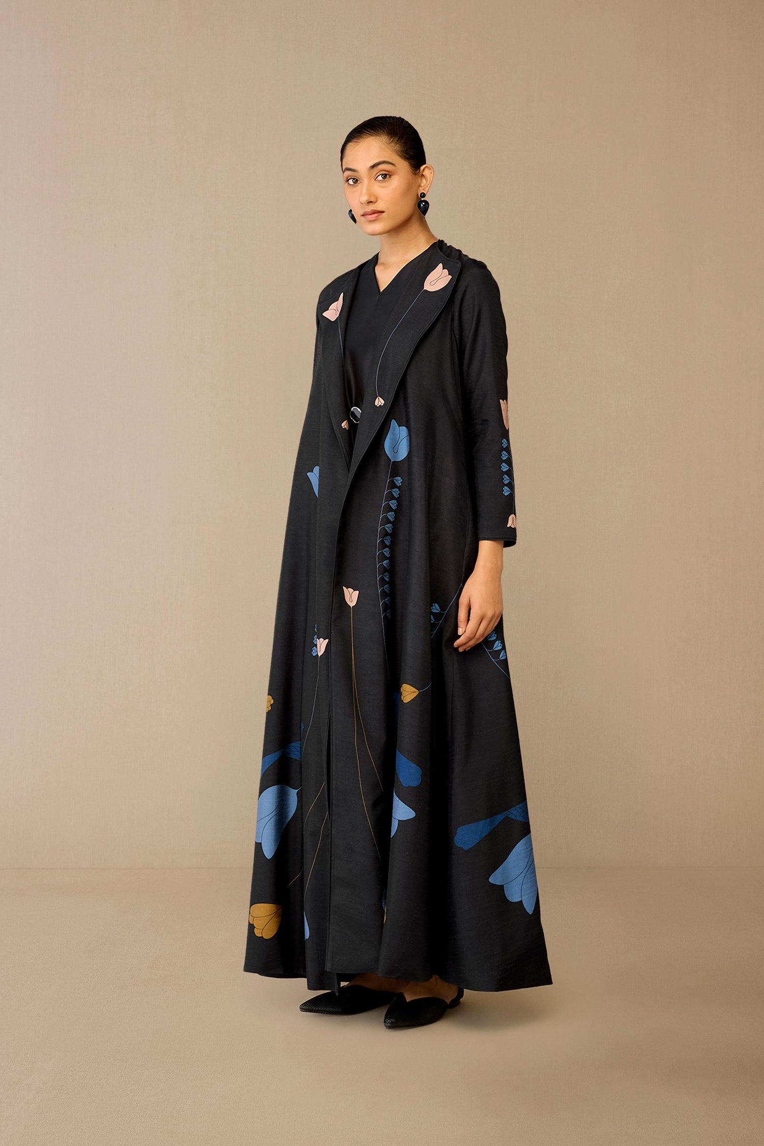  Silk Fiza Jacket Set – Black