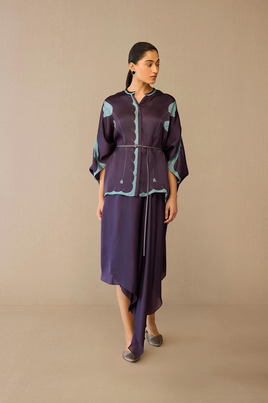 Organza Refa Shirt Set – Purple