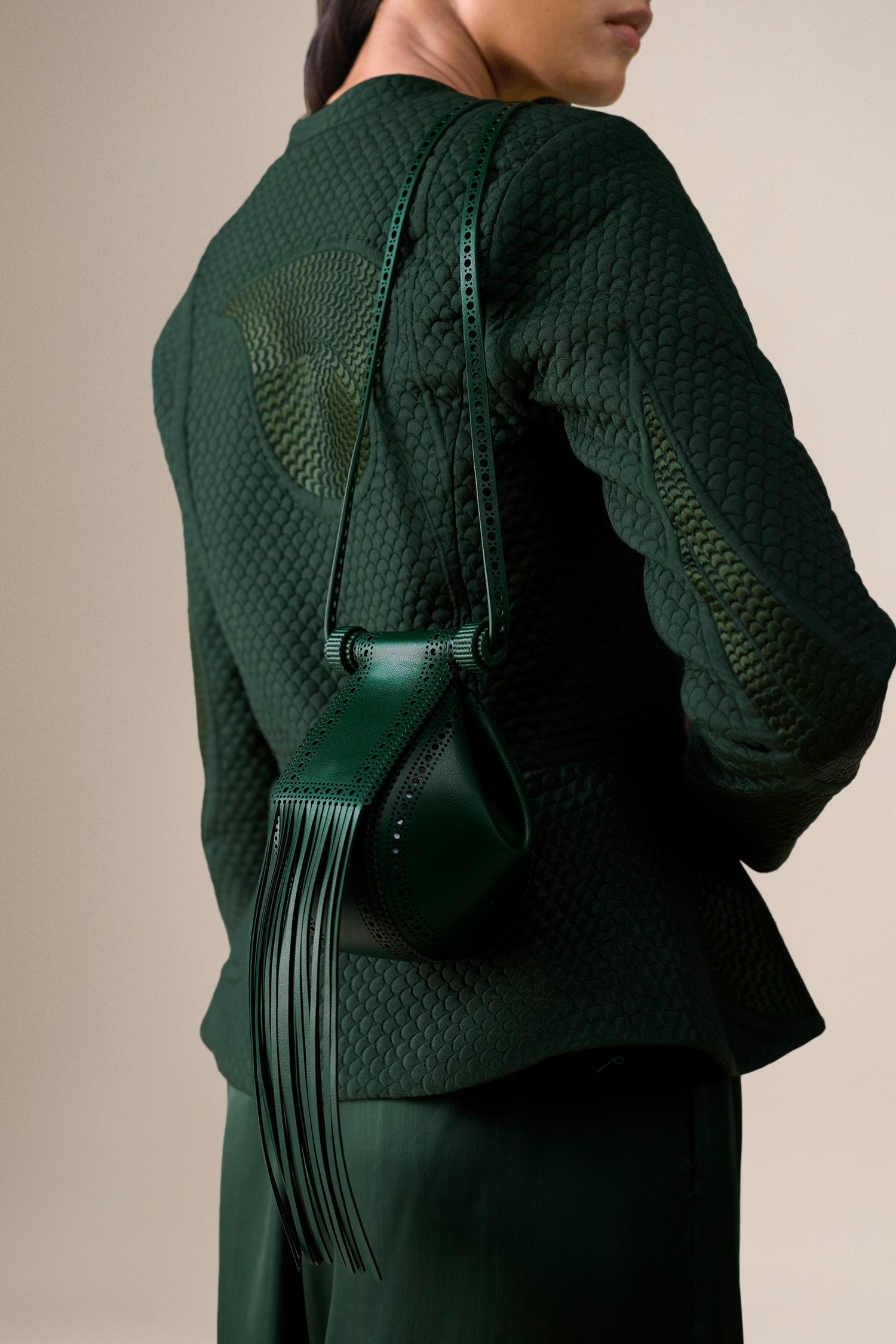 Silk Valla Jacket Set – Green