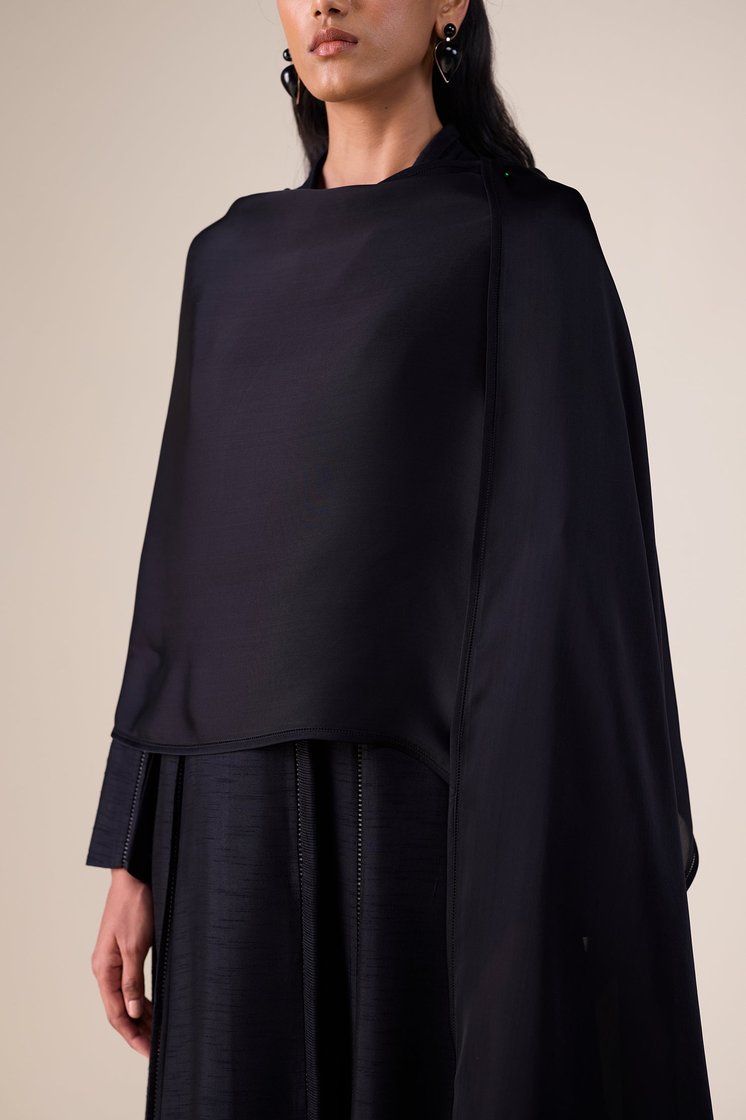   Organza Floris Scarf – Black