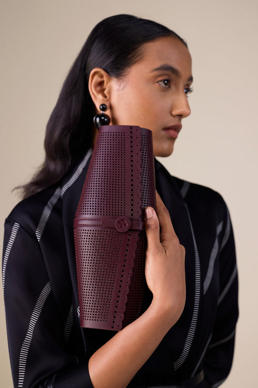  Faux Leather Nilah Bag – Red