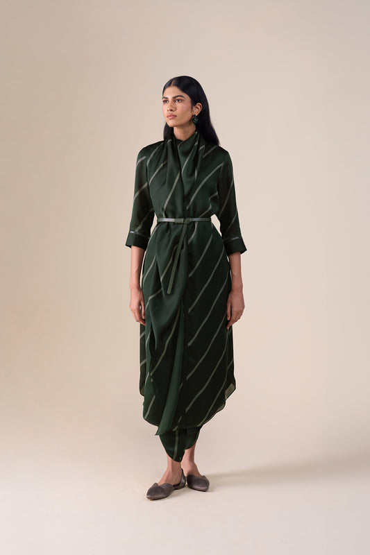  Organza Zeba Tunic Set – Green