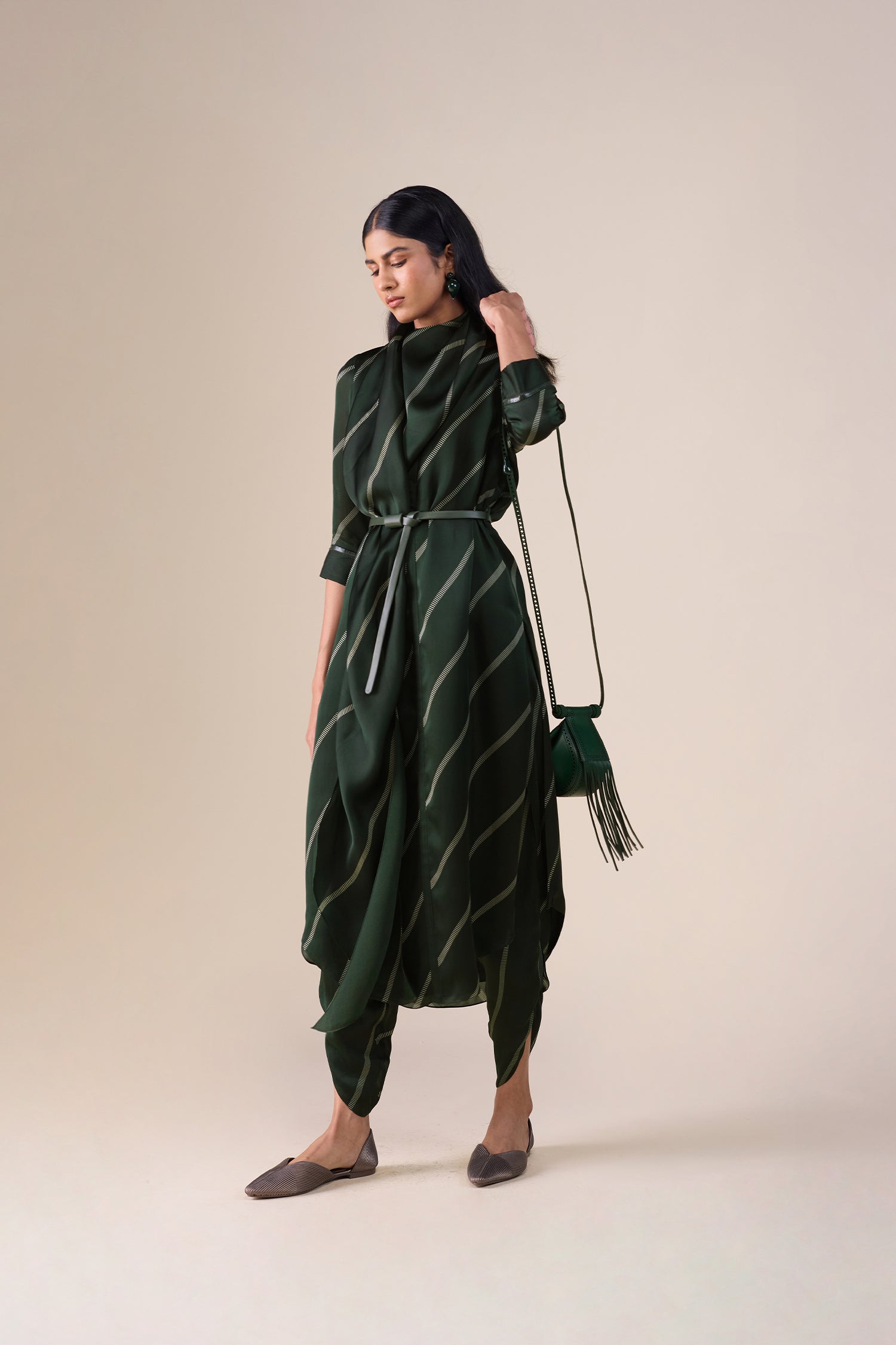   Organza Zeba Tunic Set – Green