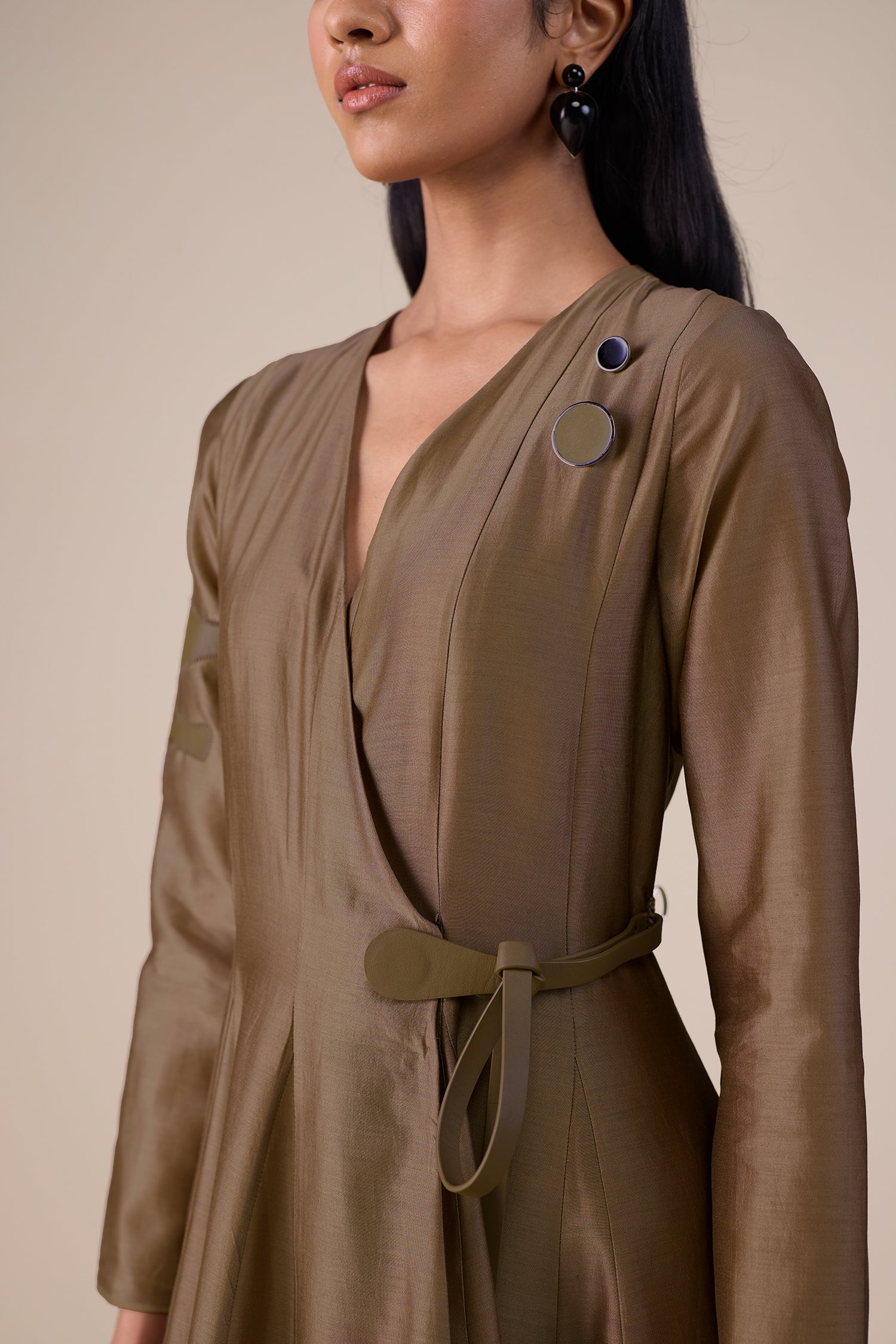  Chanderi Amna Dress – Beige