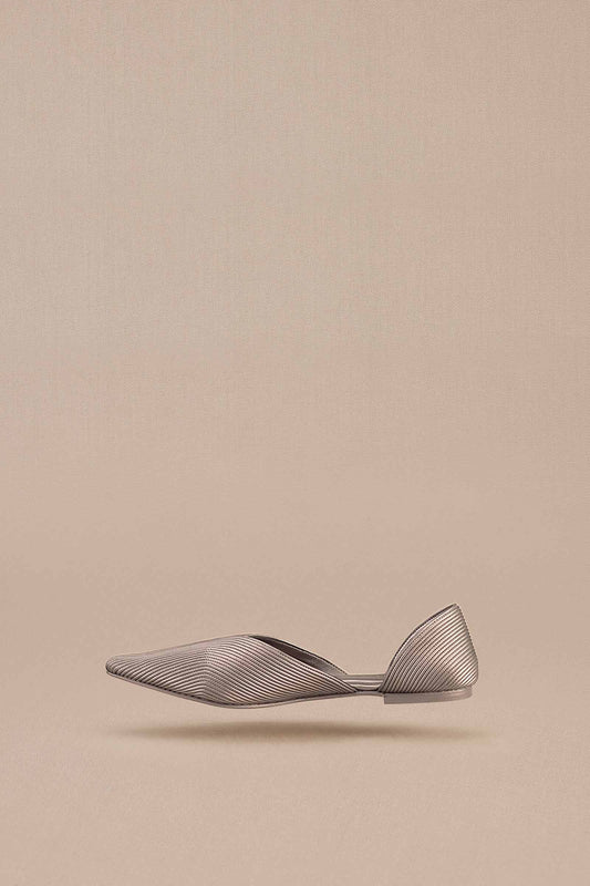 Faux Leather Zahra Point-toe Flats – Metallics