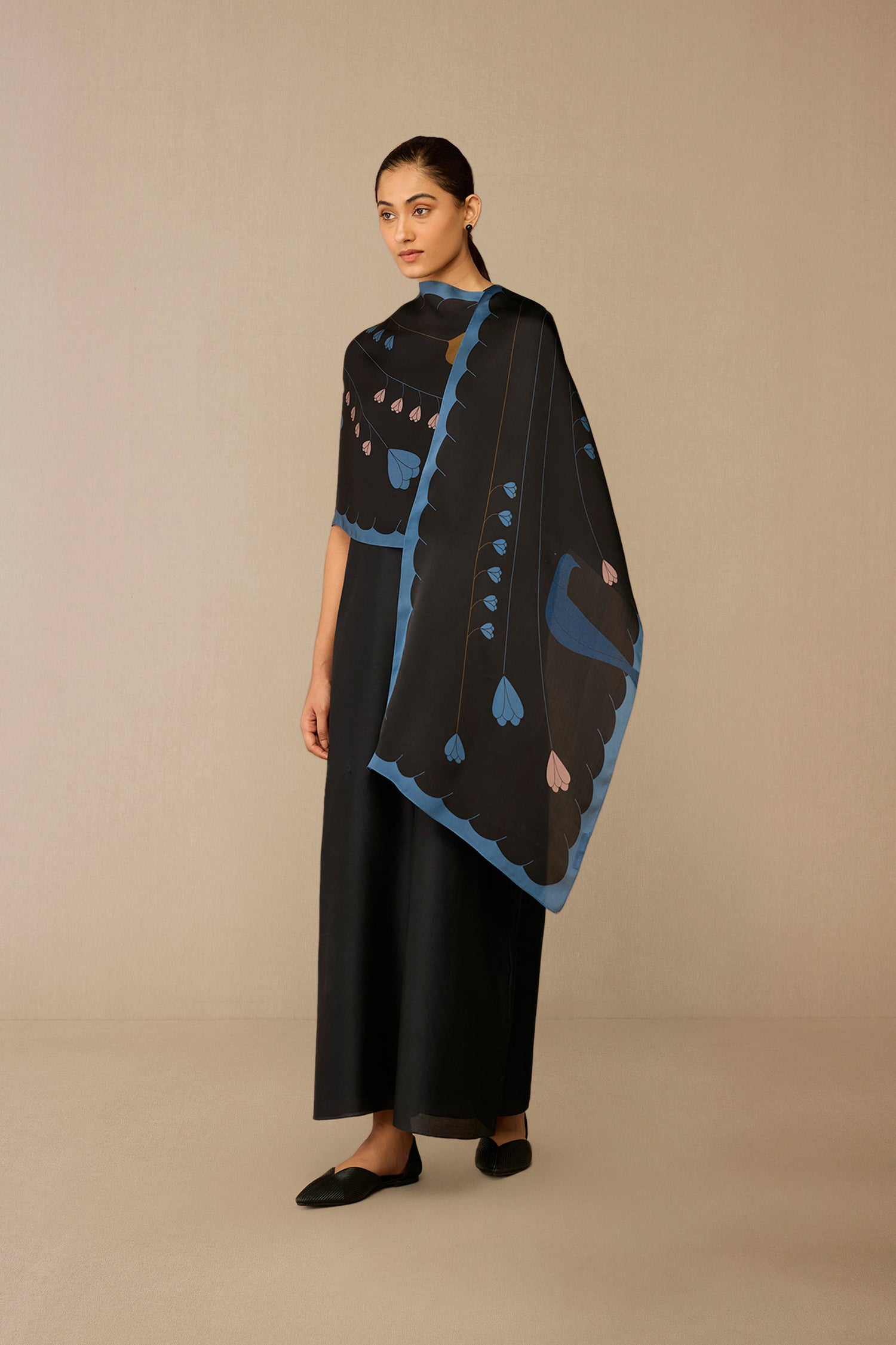  Organza Arham Scarf – Black