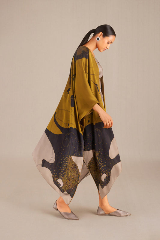 Organza Asfa Cape Set – Beige