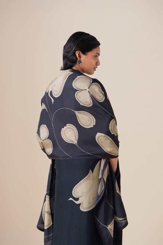 Silk Kanza Scarf – Black