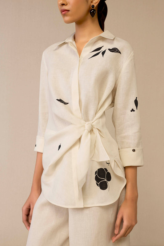 Linen Dilara Shirt Set – Ivory