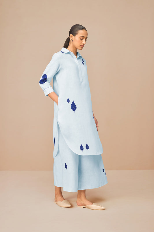 Linen Nevra Tunic Set – Blue