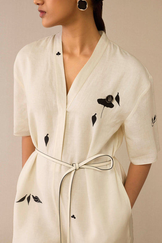 Linen Dilsoz Jumpsuit – Ivory