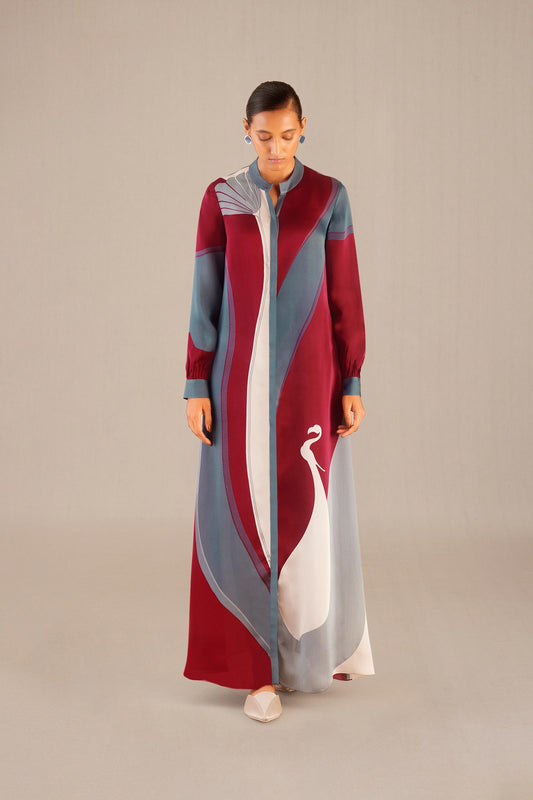 Organza Zaib Jacket – Red