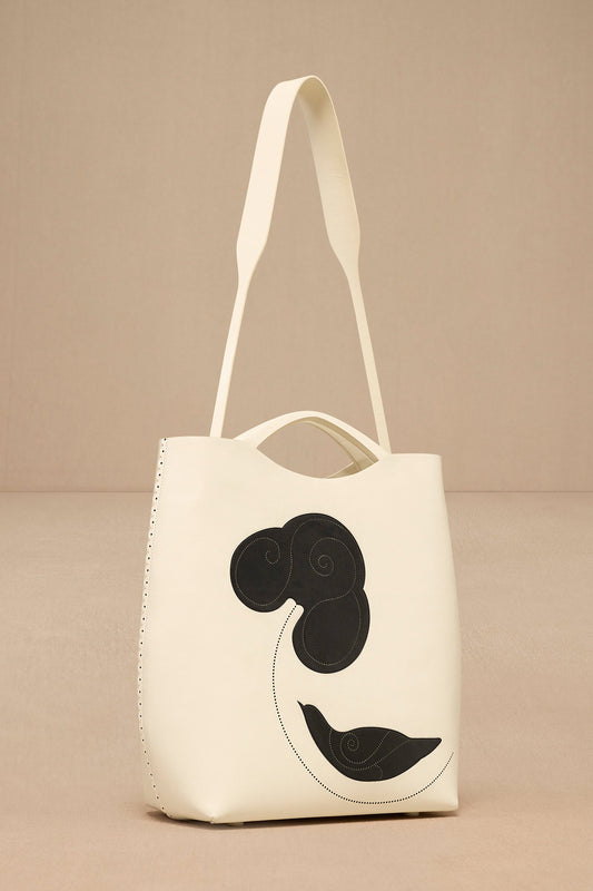 Faux Lether Dilmeet Tote Bag – Ivory