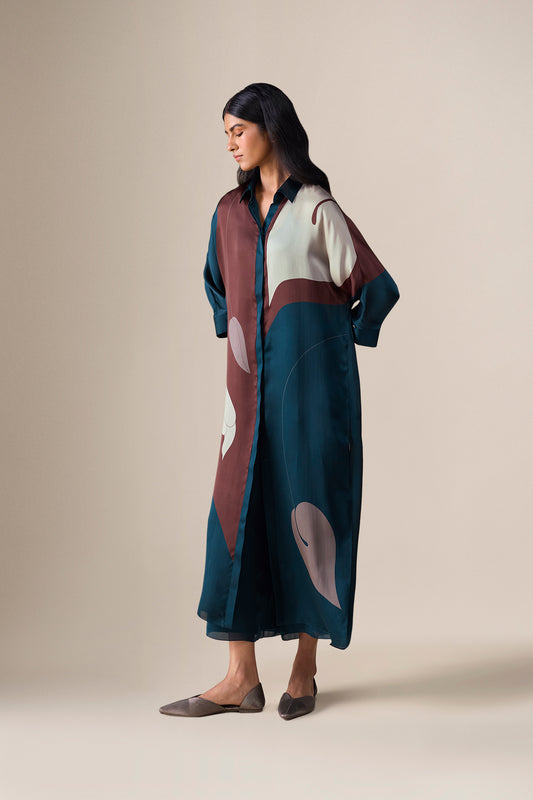 Organza Silfira Tunic Set – Dark Smokey