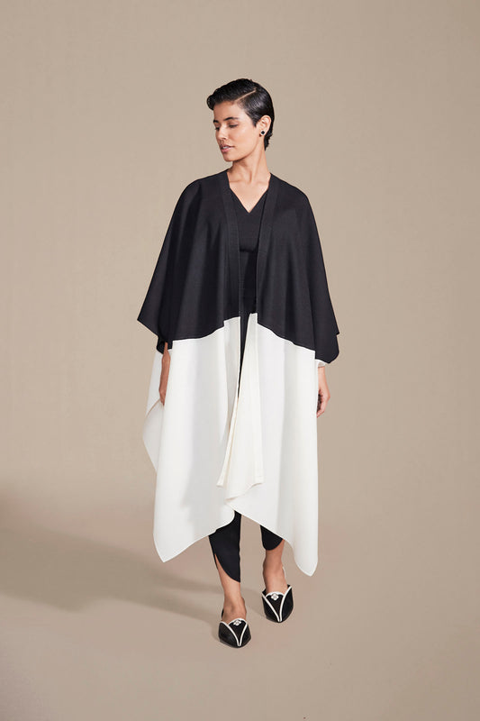 Wool Jenna Cape Set – Black