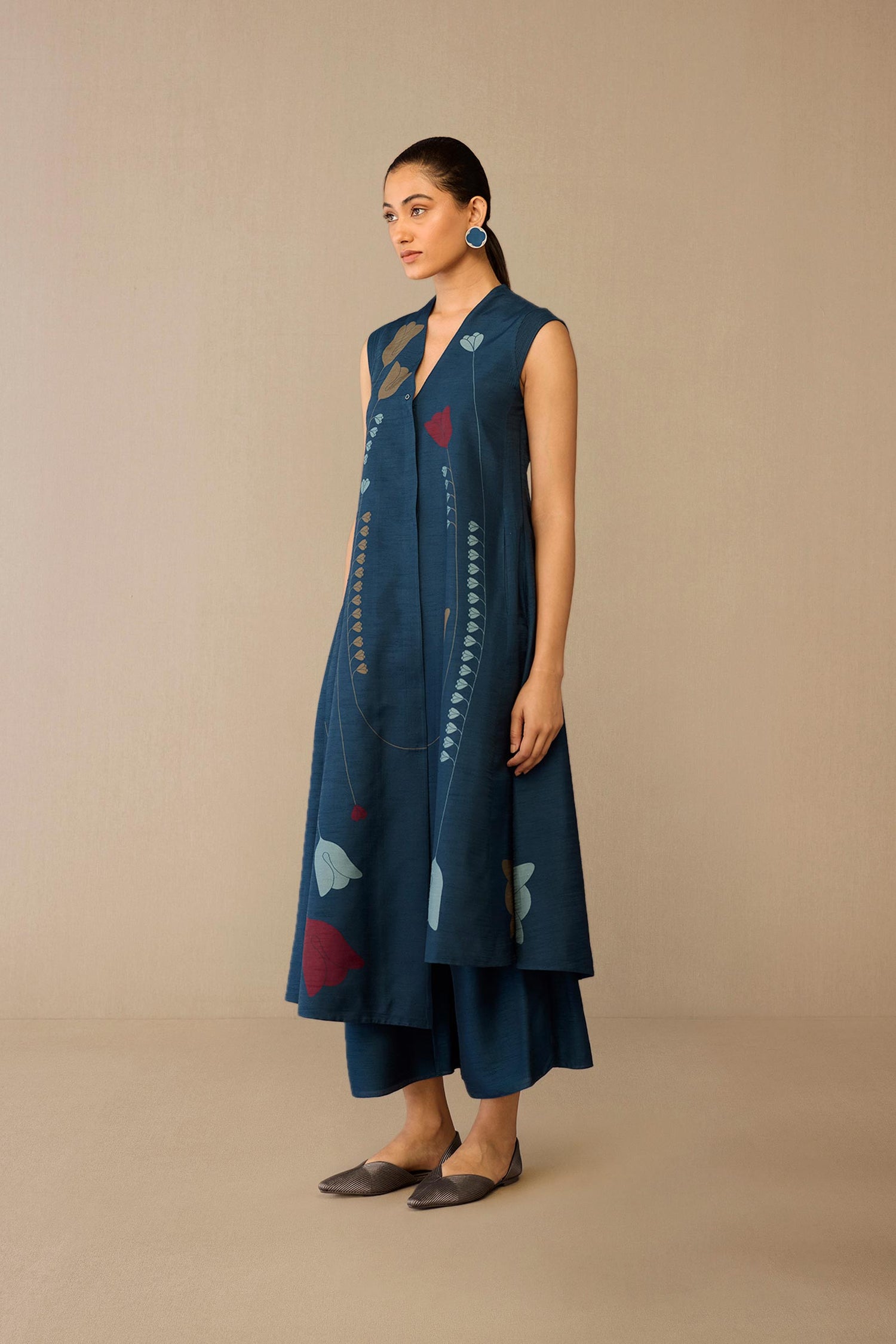  Silk Zia Jacket Set – Blue