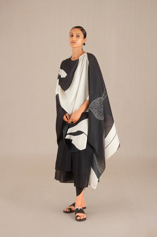 Chanderi Azmi Kurta set – Black