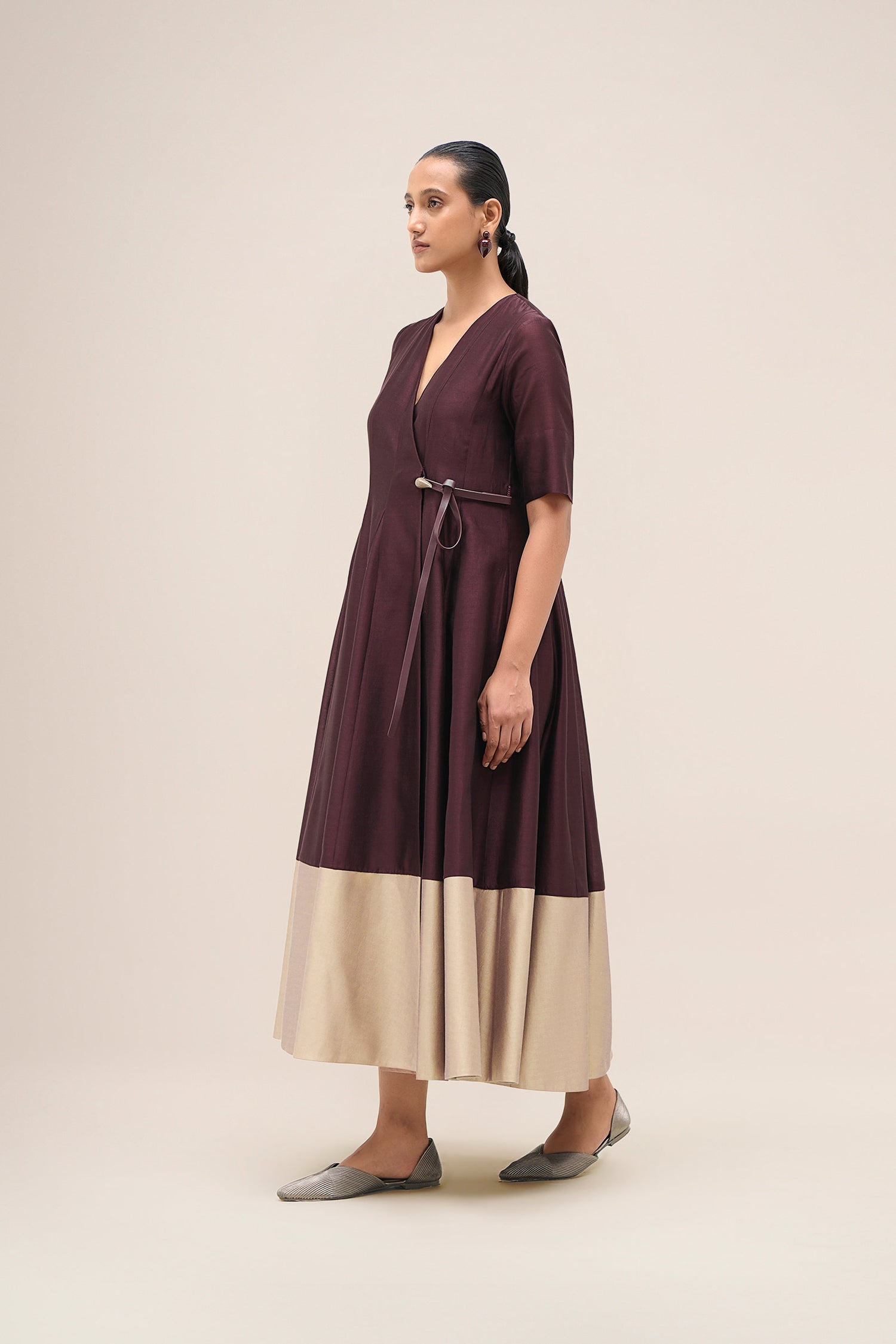  Chanderi Lara Dress – Red