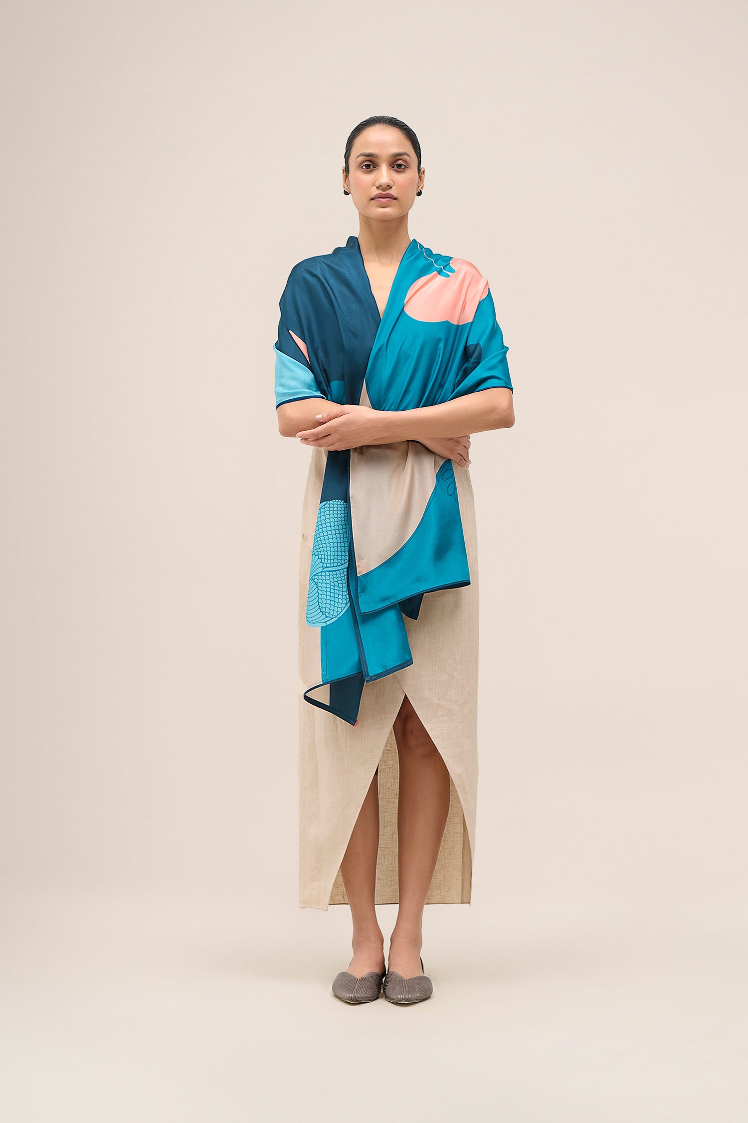  Silk Shabgul Scarf – Blue
