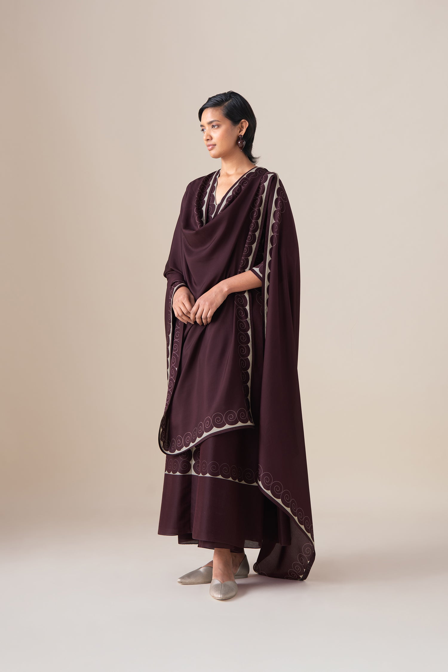  Chanderi Meher Kurta Set – Red