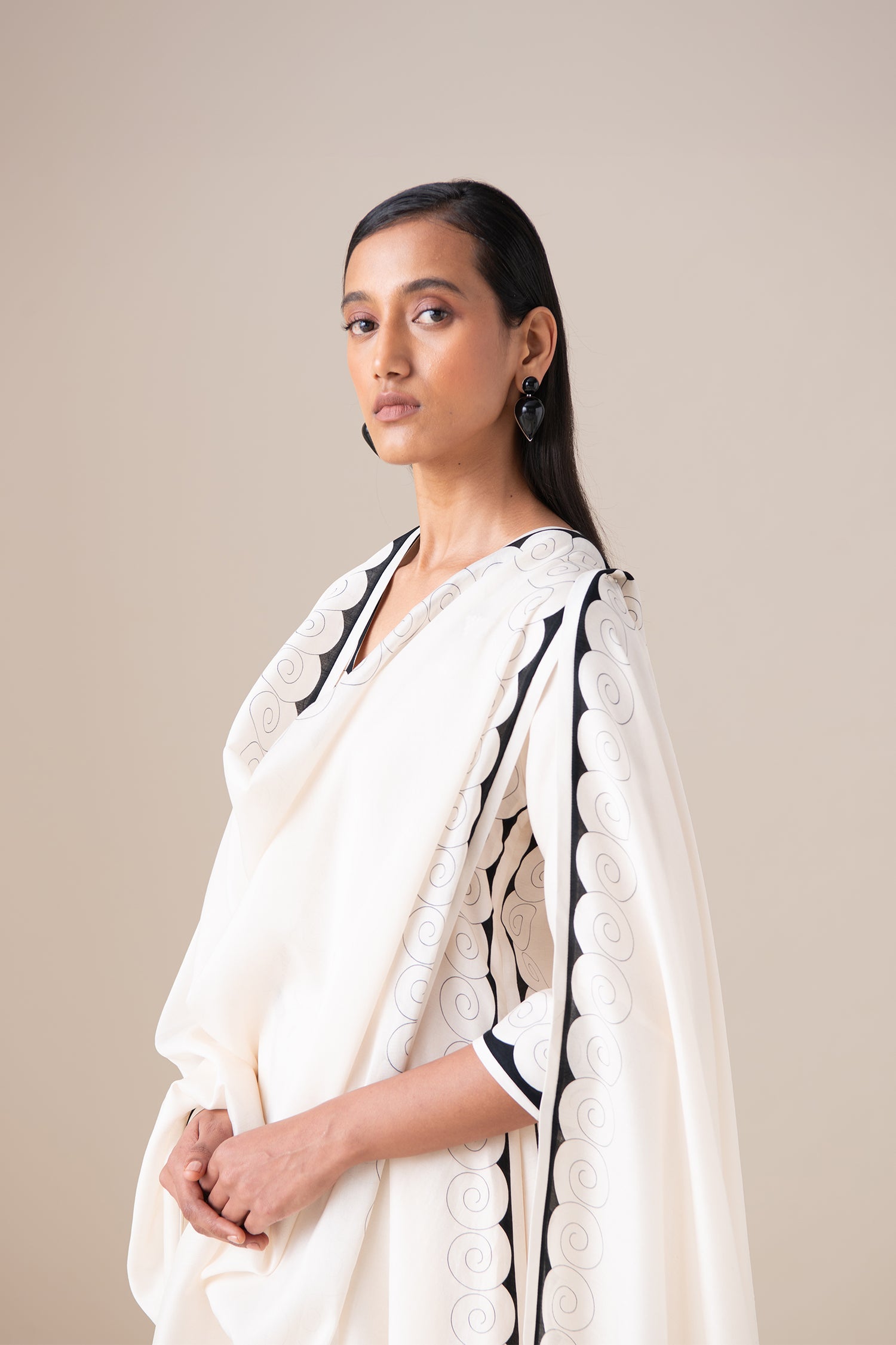  Chanderi Meher Kurta Set – Ivory
