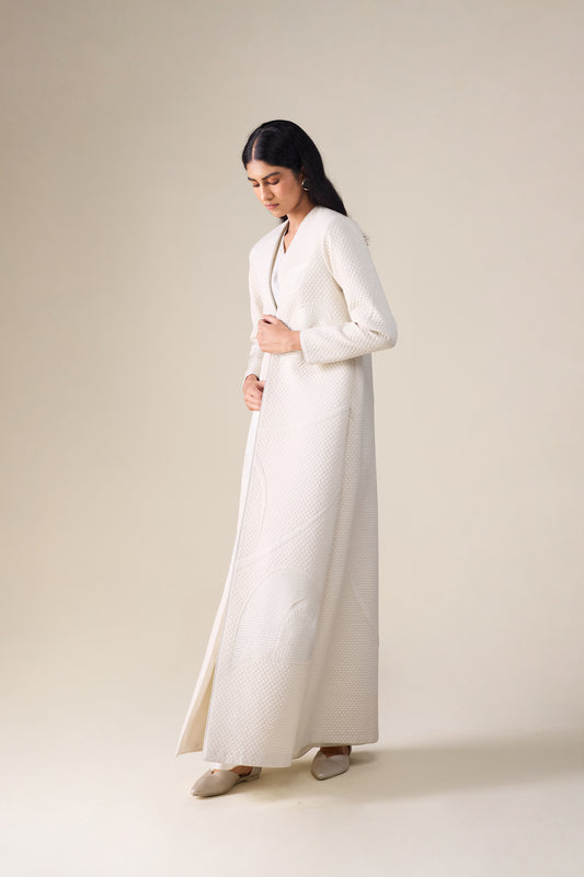Silk Raziya Abaya Set – Ivory