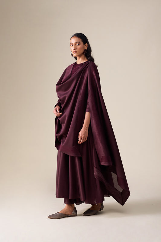 Chanderi Dilana Kurta Set – Black