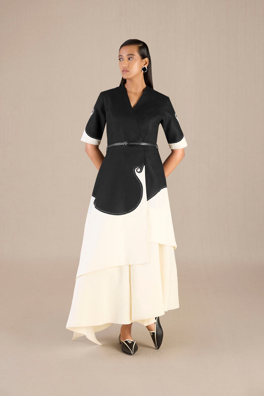 Linen Safa Jacket Set – Black