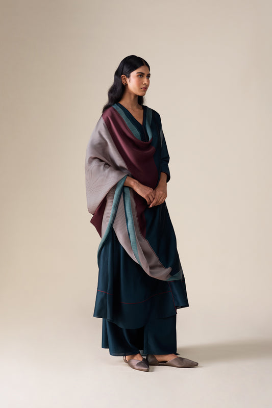 Chanderi Milap Kurta Set – Black