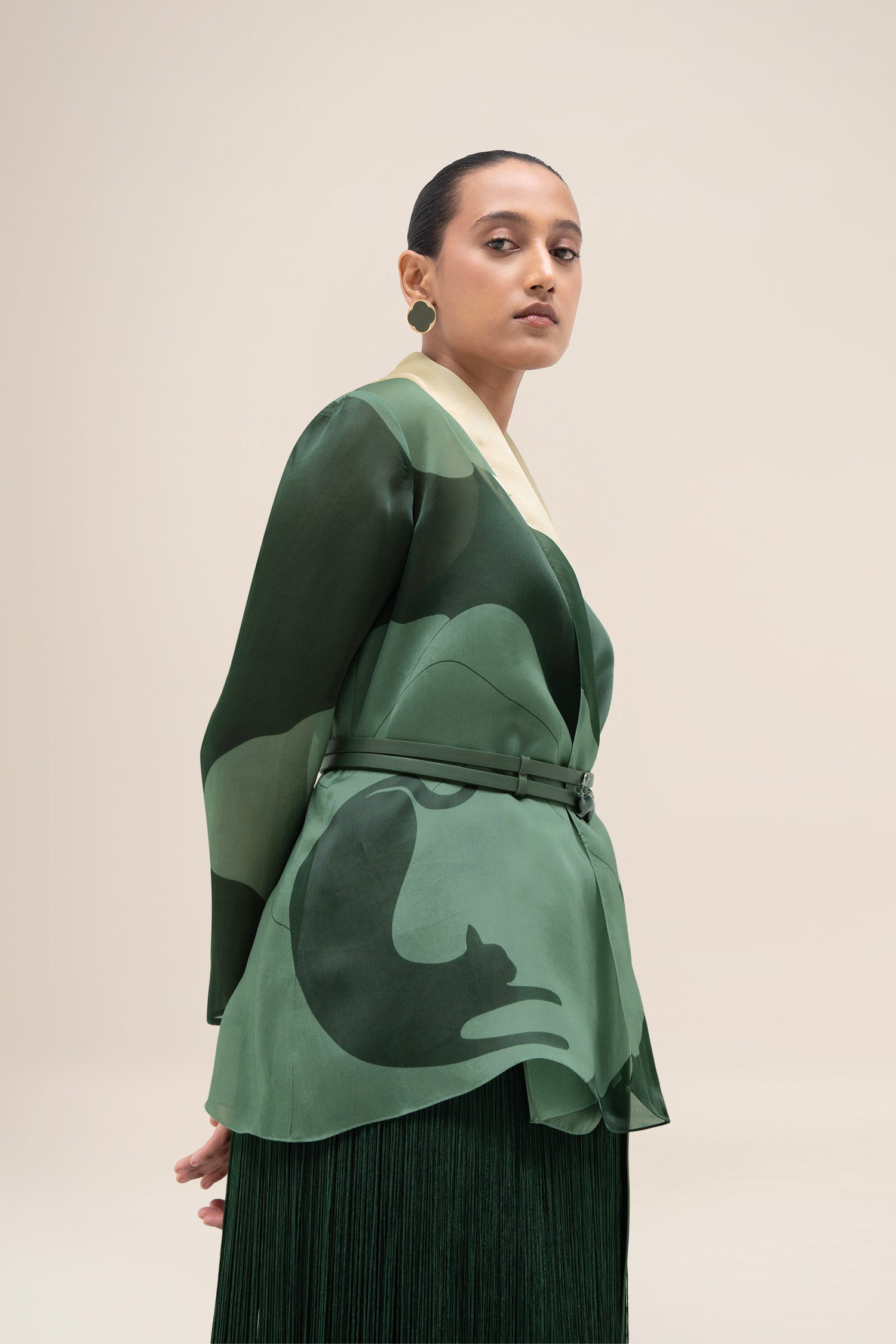  Organza Zohra Shirt – Green