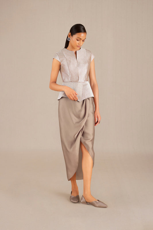 Silk Esme Jacket Set – Metallics