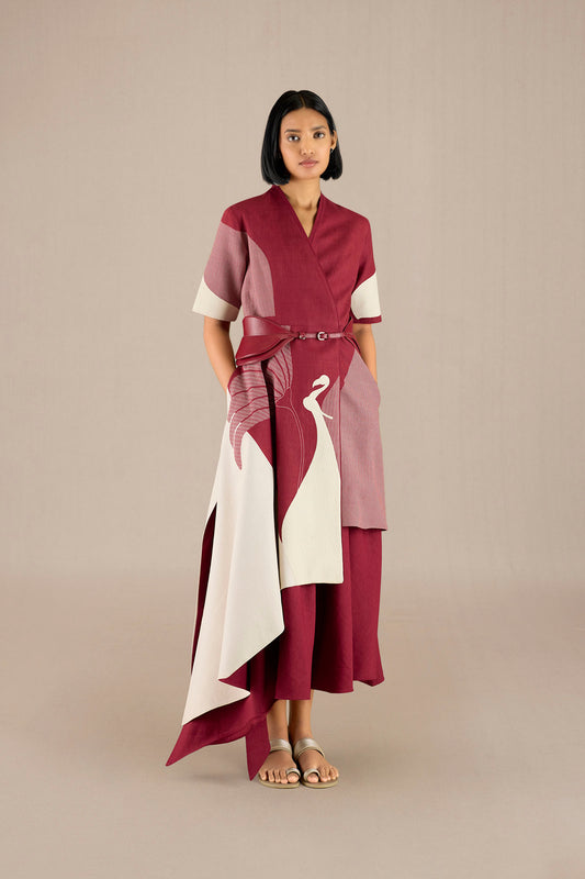 Linen Naila Jacket Set – Red