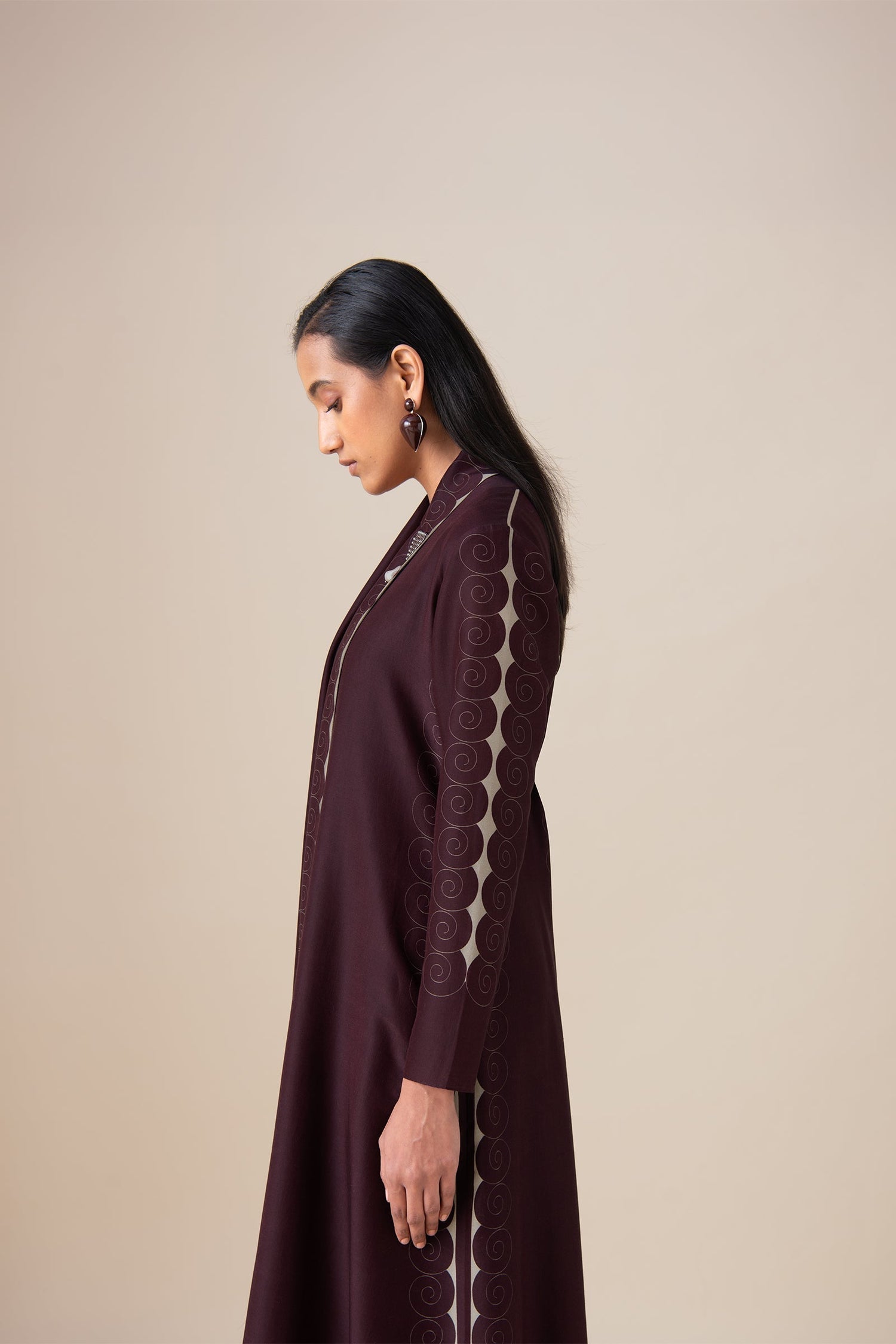    Chanderi Afira Abaya Set – Red
