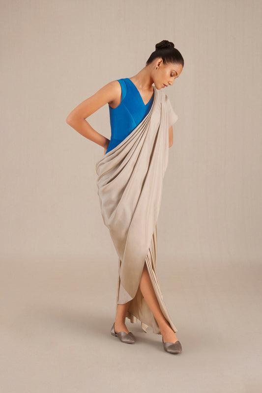 Silk Naziha Saree – Beige