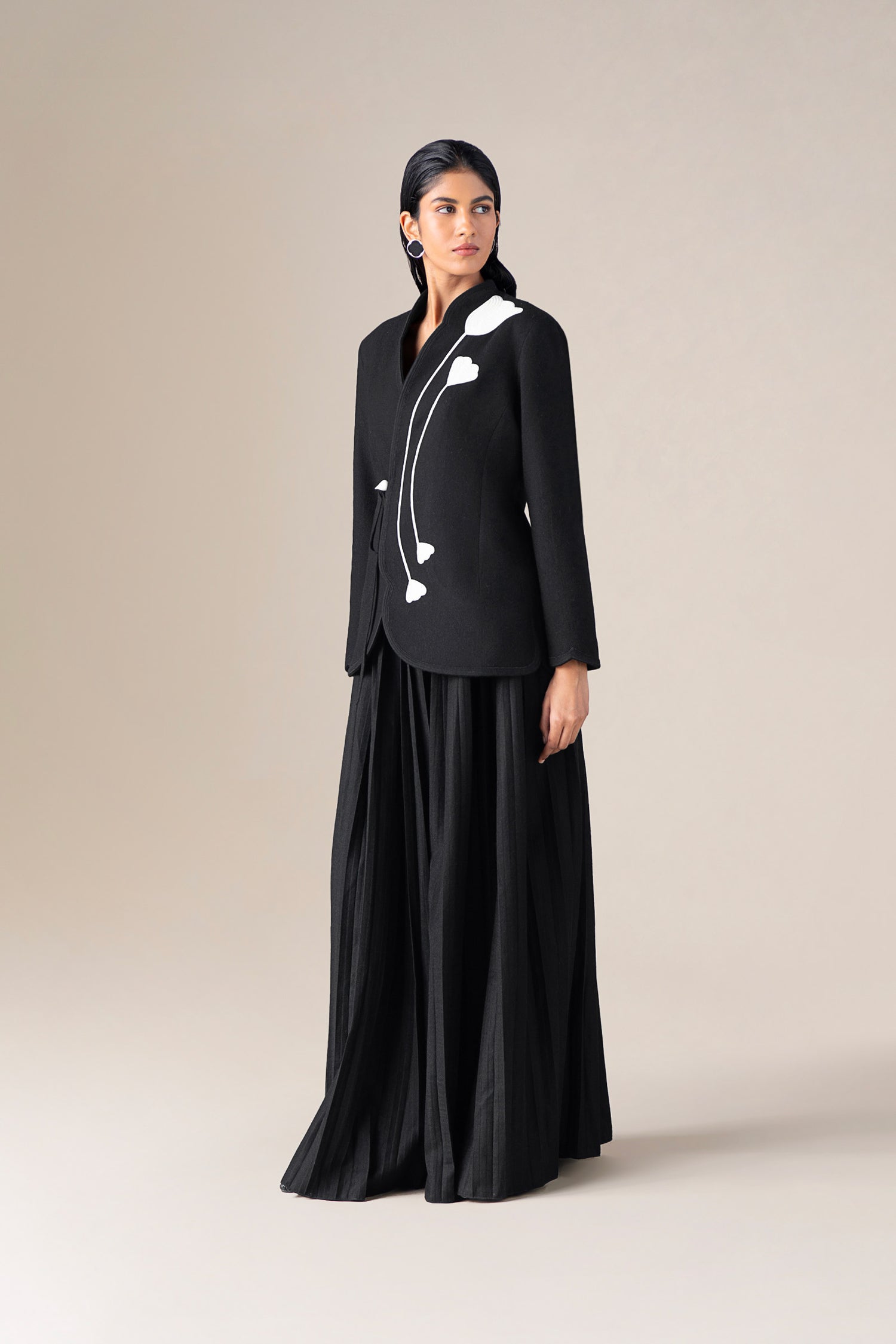  Wool Eliz Palazzo – Black