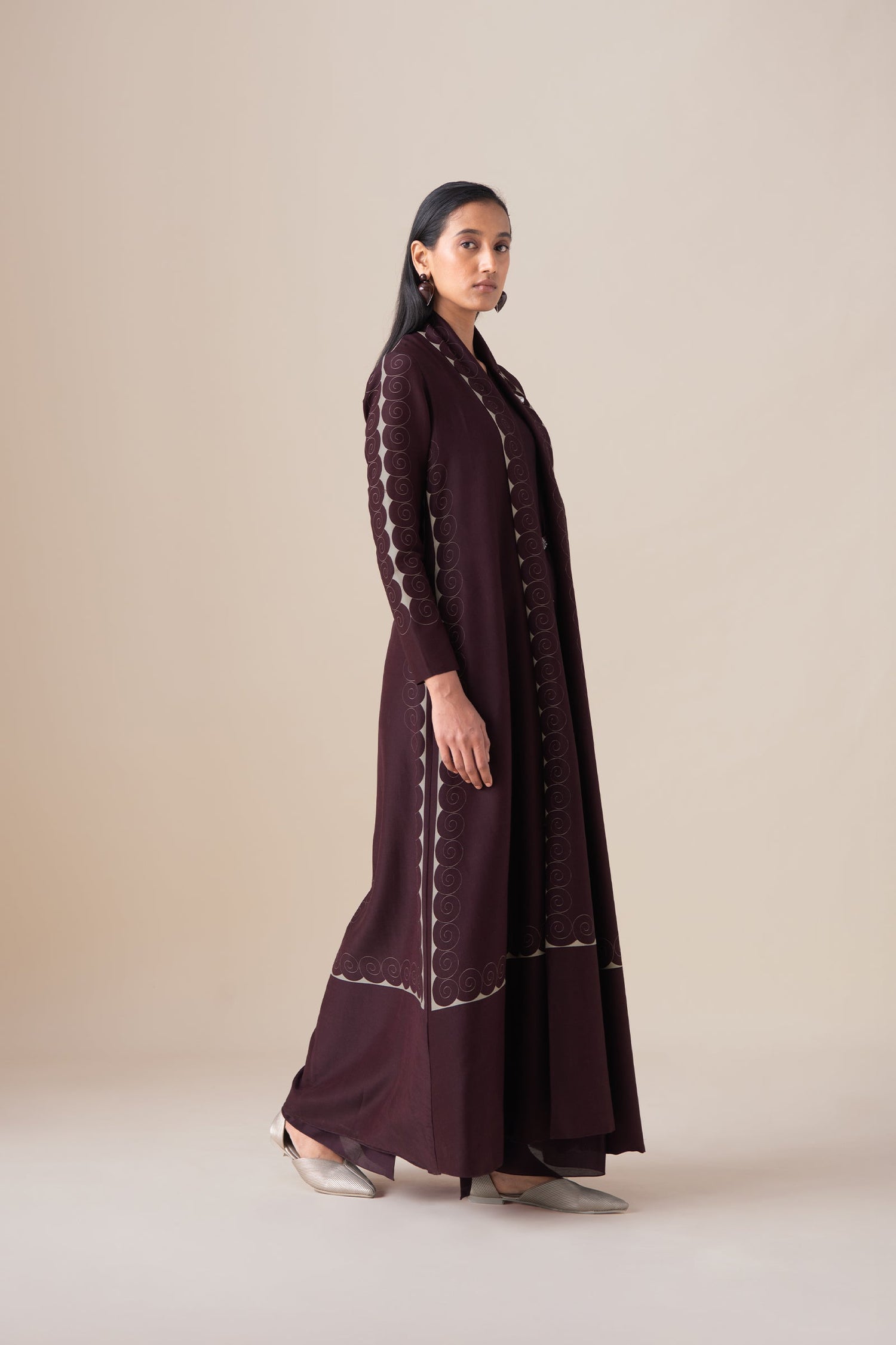    Chanderi Afira Abaya Set – Red