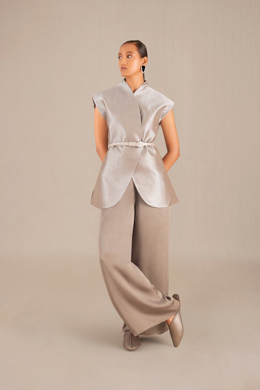 Silk Effat Jacket Set – Metallics