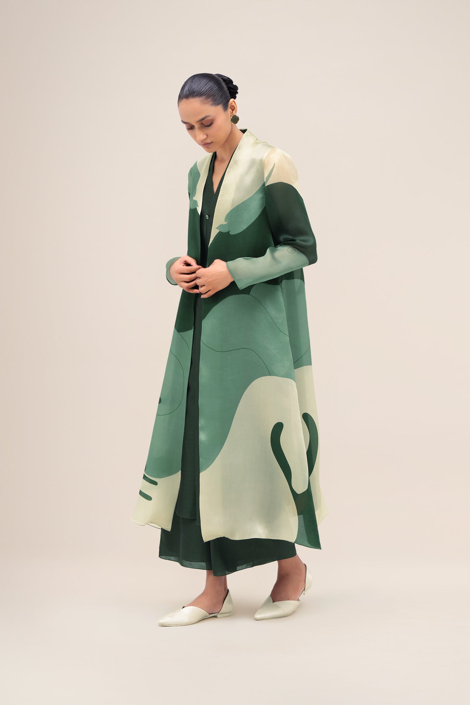  Silk Rinat Jacket Set – Green