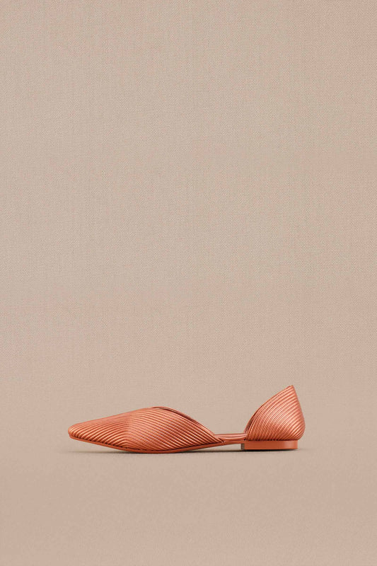 Zahra Point-toe Flats - Metallic Copper
