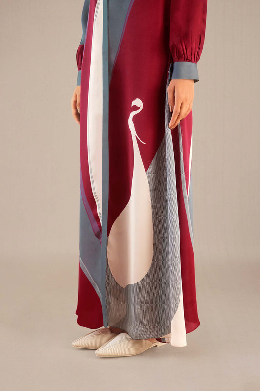 Organza Zaib Jacket – Red