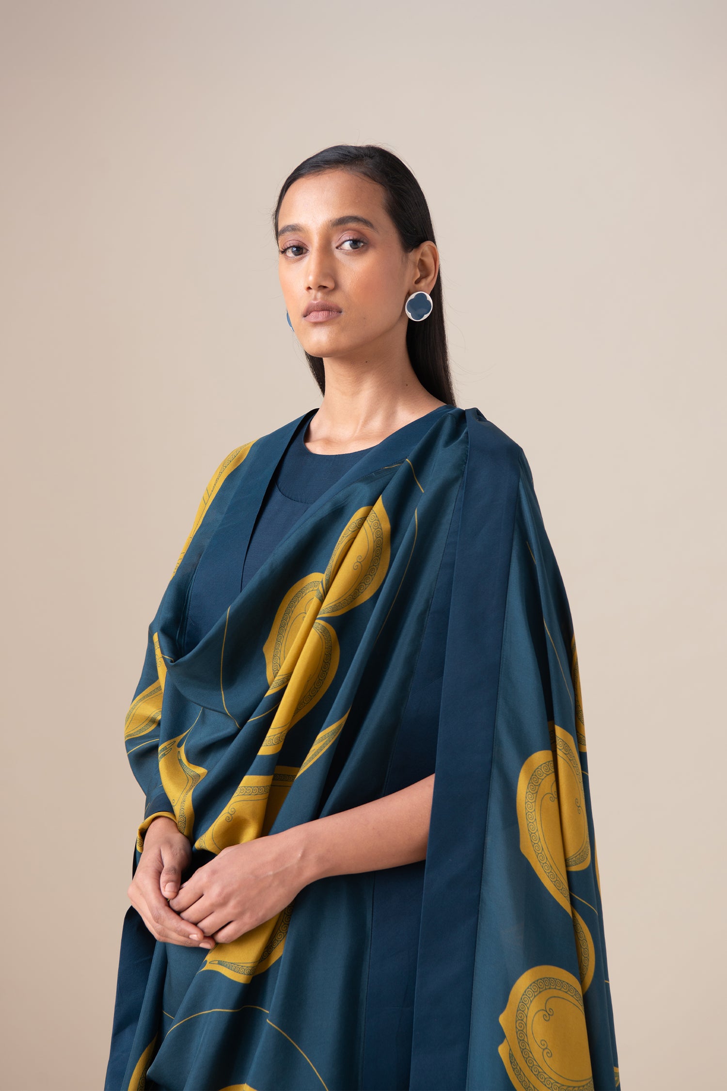  Chanderi Omira Kurta Set – Blue